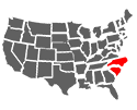map of The Carolina's-US